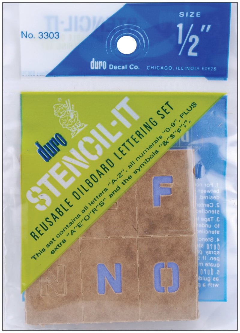 Duro by Graphic Products Stencil-It Oil Board Stencil Set, 1/2" (3303) , Tan - Image 1